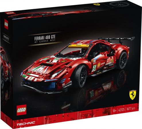 LEGO Bouwstenen 1000-2000 Technic Ferrari 488 GTE AF Corse #51 - 42125B (42125B) — 1.600 stukjes, huren vanaf €10,25/week